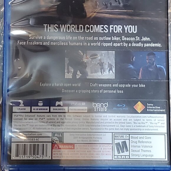 LIKE NEW:  PS4 DAYS GONE VIDEOGAME - Picture 2 of 2